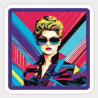 Beyond Time: A Timeless Woman of the 80s Sticker